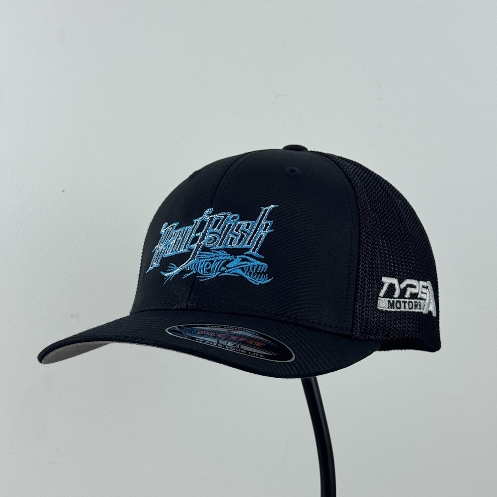 Bait‎ Fish Hat Cap Fitted Mens XL Mesh Trucker Embroidered Fishing